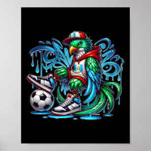 Affiche Chapin Guate Oiseau Guatemala Drapeau Urbyn Quetza