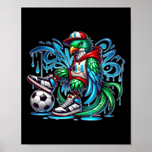 Affiche Chapin Guate Oiseau Guatemala Drapeau Urbyn Quetza (Devant)