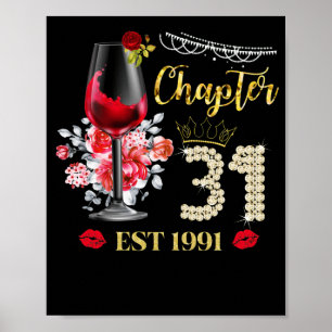 Affiche Chapitre 31 ans EST 1991 31e anniversaire Rose rou