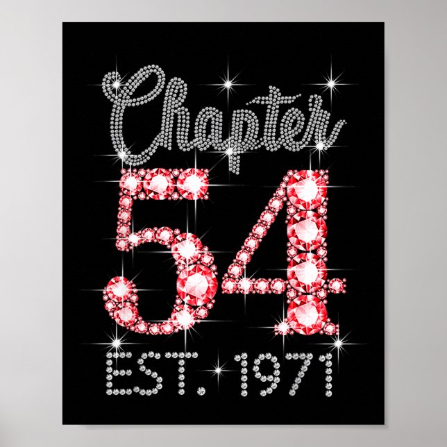 Affiche Chapitre 54 Est 1971 Joyeux 54e Anniversaire Fille (Devant)