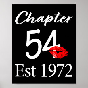 Affiche Chapitre 54 Est 1972 54e anniversaire Femme de 54