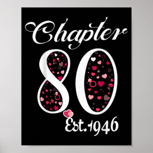 Affiche Chapitre 80 est 1946 joyeux 80e anniversaire cadea