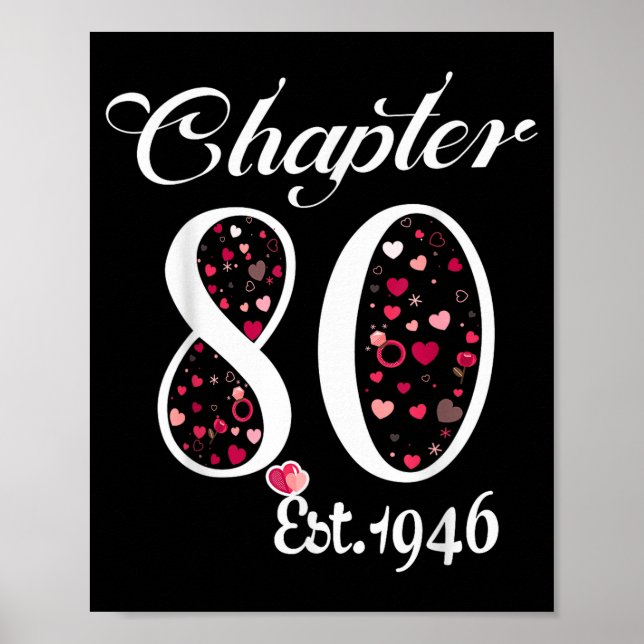 Affiche Chapitre 80 est 1946 joyeux 80e anniversaire cadea (Devant)