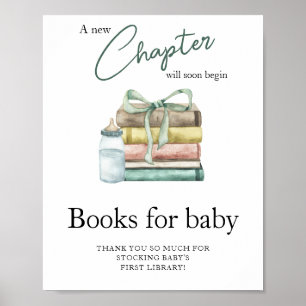 Affiche Chapitre aquarelle baby shower - Livres pour bébé