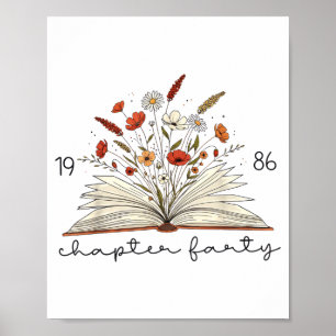 Affiche Chapitre de vie Quarante 1986 Livre Floral 40e Ann