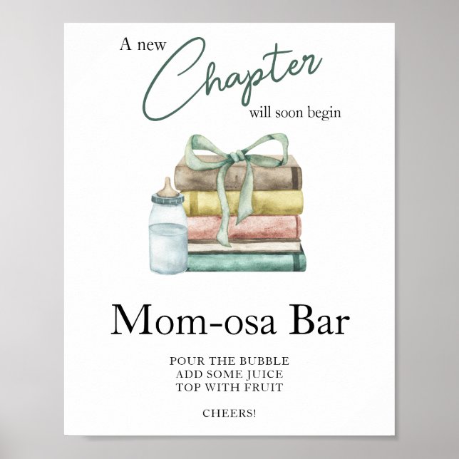 Affiche Chapitre Storybook Baby shower Momosa bar (Devant)