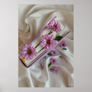 Affiche Chapitres de printemps : Fleurs violettes et art d