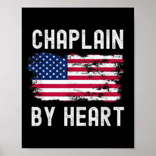 Affiche Chaplain Usa Drapeau Profession Rétro Titre du tra
