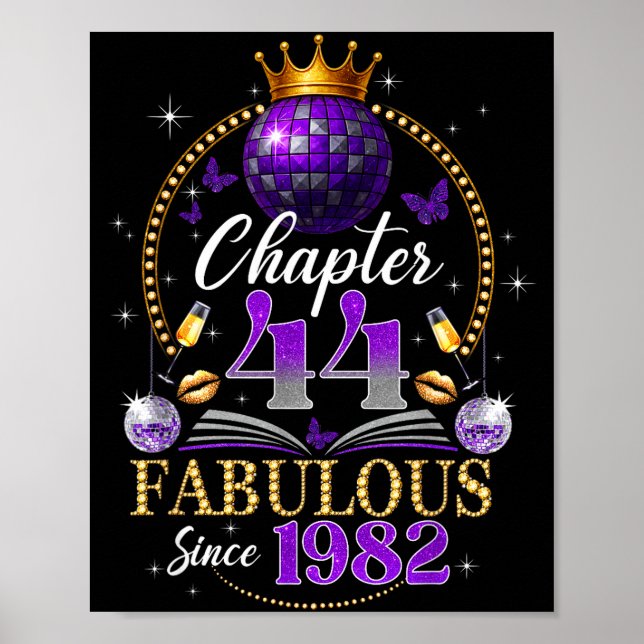 Affiche Chapter 44 Since 1982 Purple Disco Ball 44th Birth (Devant)