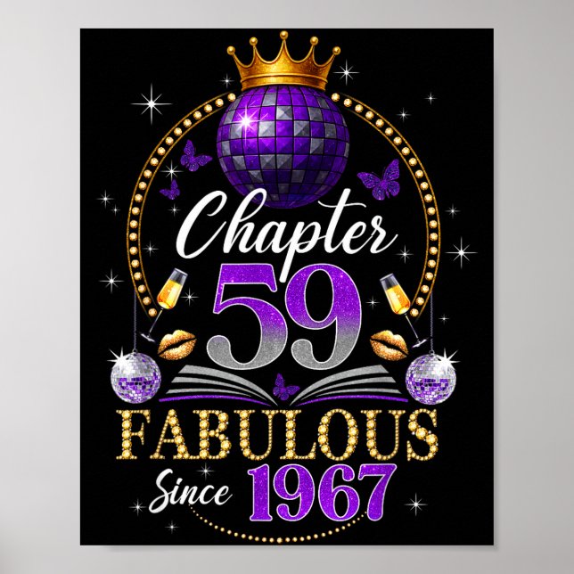 Affiche Chapter 59 Since 1967 Purple Disco Ball 59th Birth (Devant)