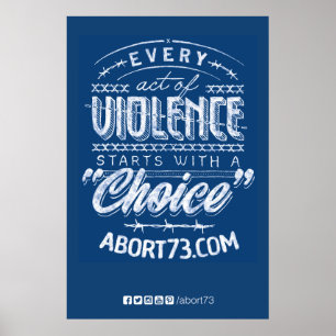 Affiche Chaque acte de violence...   Abort73.com