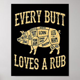 Affiche Chaque Beurre Aime Un Bon Fumeur De Viande De Coch