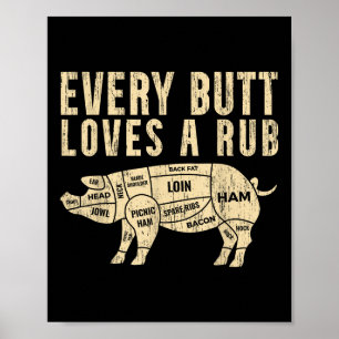 Affiche Chaque Beurre Aime Un Rub Pour Un Fumeur De Viande