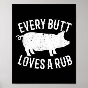Affiche Chaque Bouton Aime Un Brouillard Drôle Barbecue Po