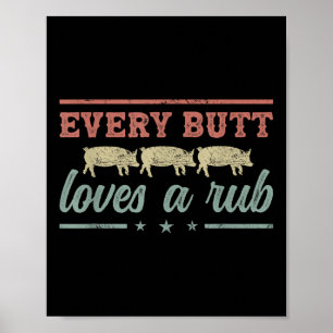 Affiche Chaque Bouton Aime Un Fumeur De Pitmaster Rub Gril