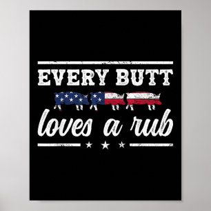 Affiche Chaque Bouton Aime Un Fumeur De Pitmaster Rub Gril