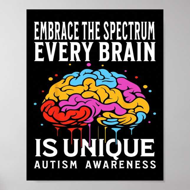 Affiche Chaque Cerveau Est Une Sensibilisation sur l'autis (Devant)
