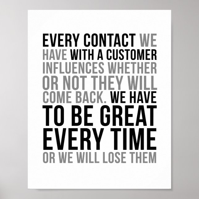 Affiche Chaque Contact Avec Le Client (Devant)
