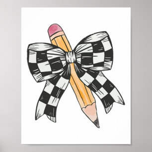Affiche Chaque crayon à nœud papillon coquette avec nœud r