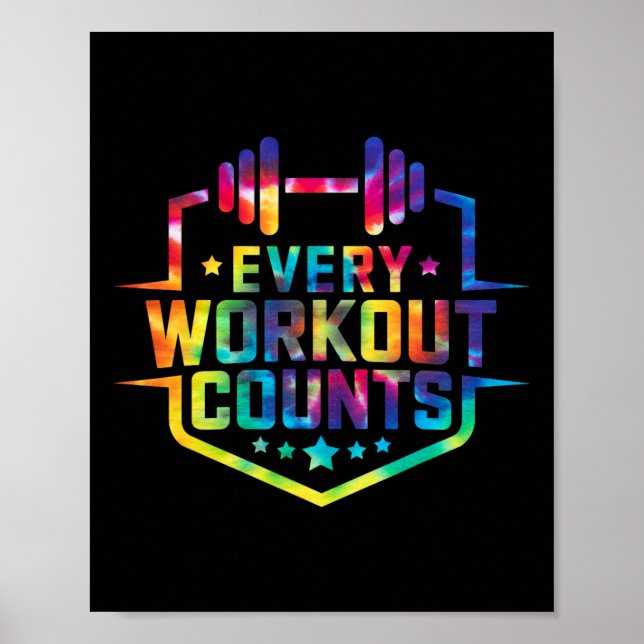 Affiche Chaque Exercice Compte Drôle Sayings Gym Motivés T (Devant)