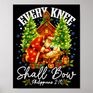 Affiche Chaque genou fléchira Santa Noël Scène de la Nativ