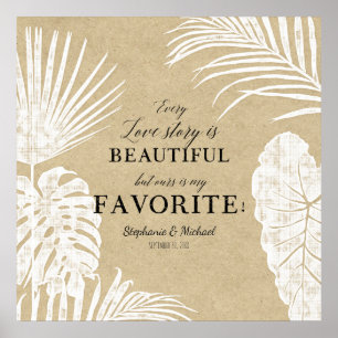 Affiche Chaque histoire d'amour est de beaux Feuilles de f