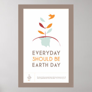 Affiche Chaque jour devrait être jour de la terre - BRUN