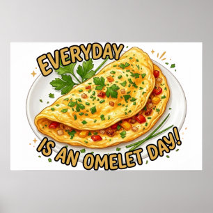 Affiche Chaque Jour Est Un Jour D'omelette Petit Déjeuner