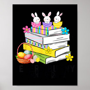 Affiche Chaque lapin adore lire un livre de lecture mignon