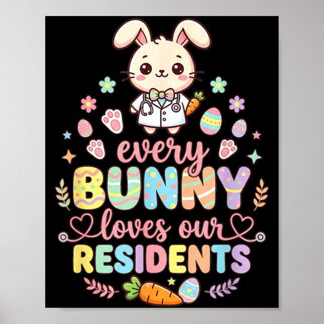 Affiche Chaque lapin aime les résidents infirmière de Pâqu (Devant)