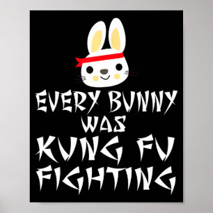 Affiche Chaque lapin faisait du kung fu drôle de PâquesCha