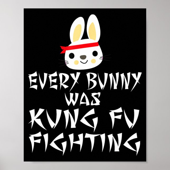 Affiche Chaque lapin faisait du kung fu drôle de PâquesCha (Devant)