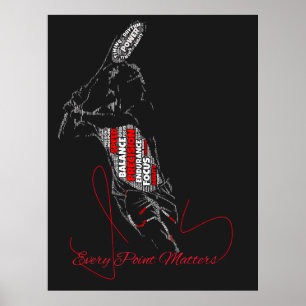Affiche Chaque Point Compte Typographie Tennis