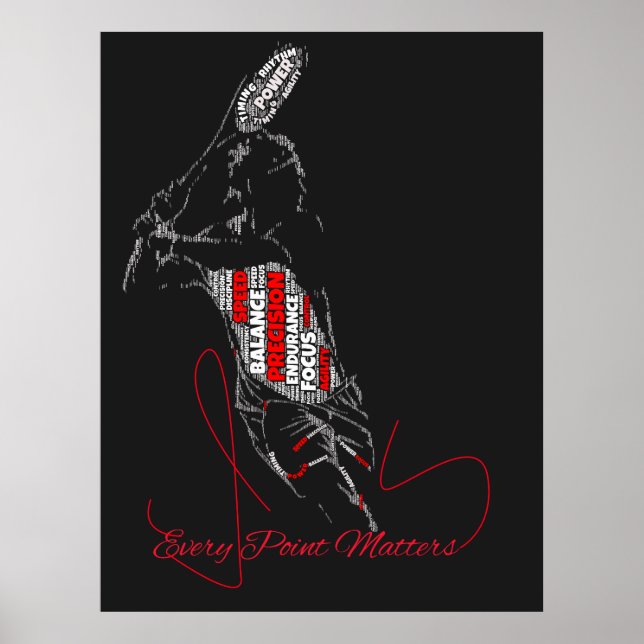 Affiche Chaque Point Compte Typographie Tennis (Devant)