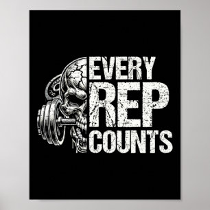Affiche Chaque Rep Compte Weightlifter Bodybuilding Bodybu