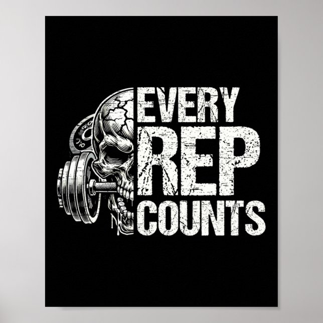 Affiche Chaque Rep Compte Weightlifter Bodybuilding Bodybu (Devant)