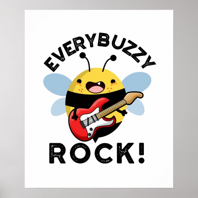 Affiche Chaque Rock Buzzy Funny Musique Bee Pun (Devant)