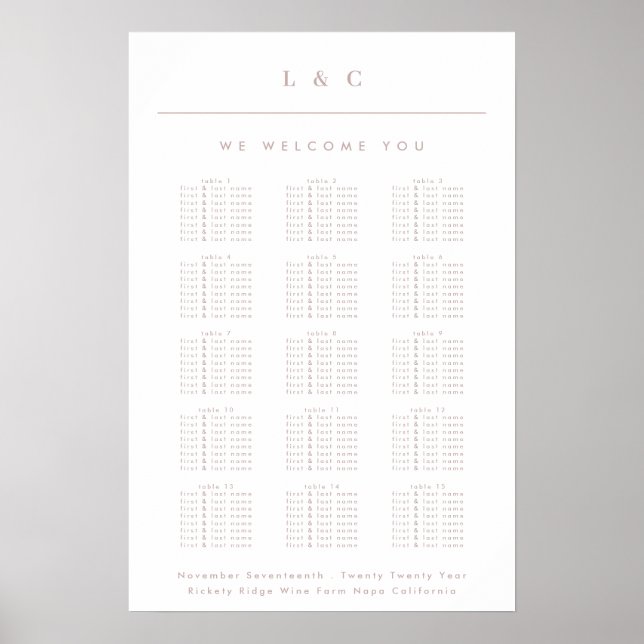 Affiche Char de Mariage de calligraphie rose sale (Devant)