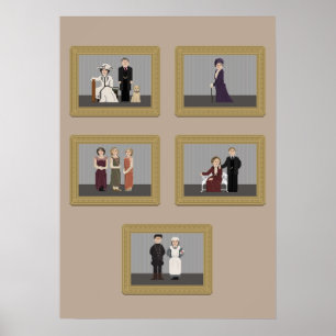 Affiche Characters from Downton Abbey  Pixel Art