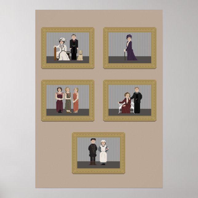 Affiche Characters from Downton Abbey  Pixel Art (Devant)