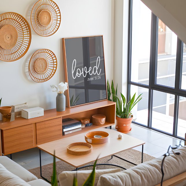 Affiche Charcoal Love Faith Citation minimaliste (Créateur téléchargé)