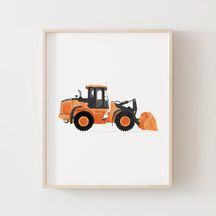 Affiche Chargement de roue orange de véhicule de construct