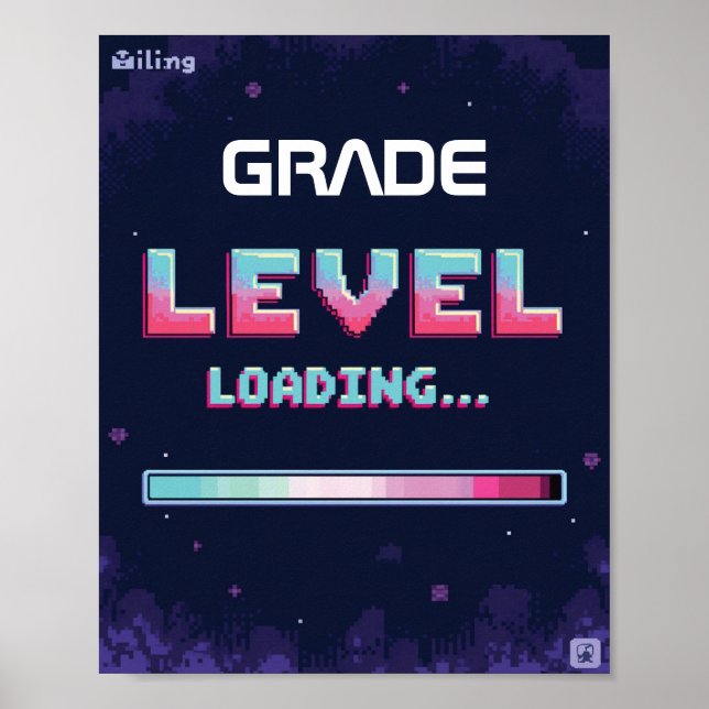 Affiche « Chargement du niveau de classe » modifiable  (Devant)