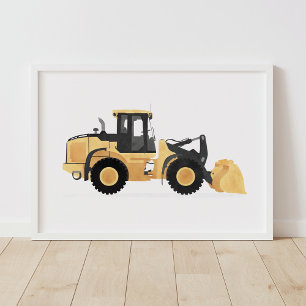 Affiche Chargement sur roues jaunes Véhicule de constructi