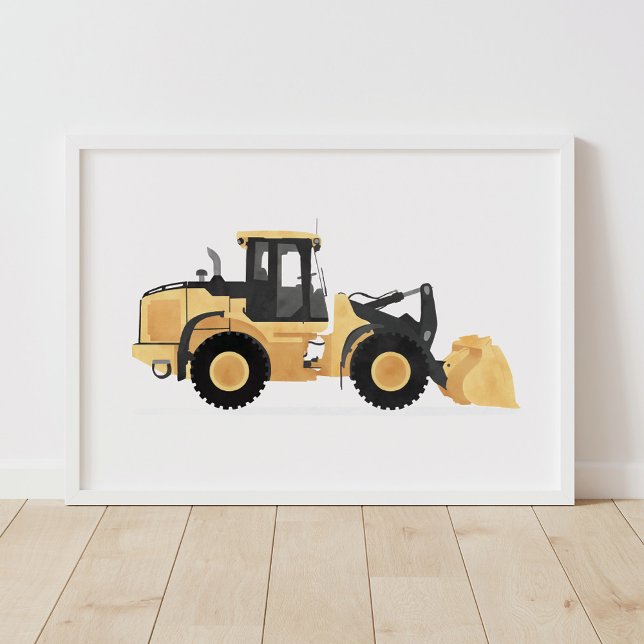 Affiche Chargement sur roues jaunes Véhicule de constructi (Créateur téléchargé)