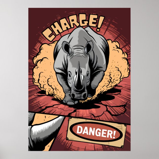 Affiche Charger Rhino Comic - Puissance sauvage et danger (Devant)