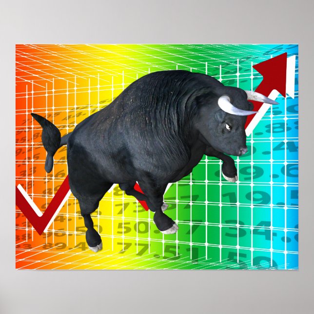 Affiche Charging Bull Market Run (Devant)