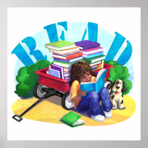 Affiche Chariot à Livres