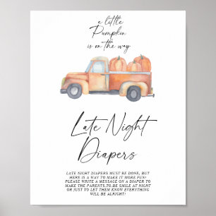 Affiche Chariot citrouille automne Late nuit couches jeu