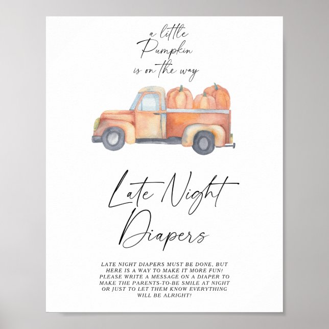 Affiche Chariot citrouille automne Late nuit couches jeu (Devant)